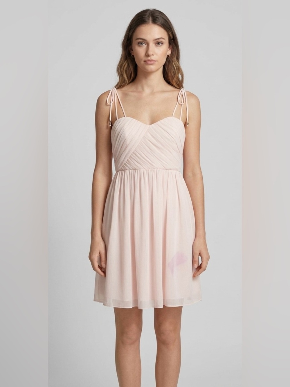 The Kooples Blush Pink Chiffon Pleated Mini Dress‎ - Size Small - Bridesmaid